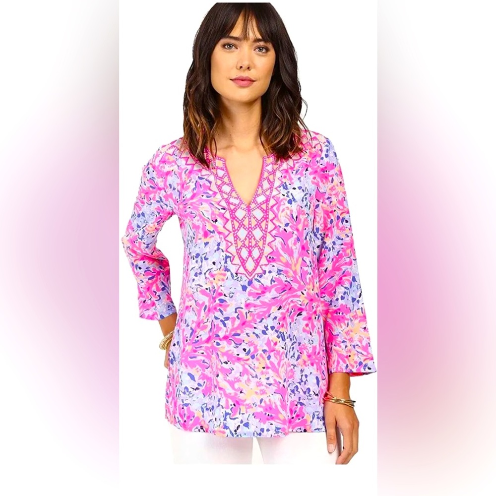 Lilly Pulitzer Renato Silk Tunic top